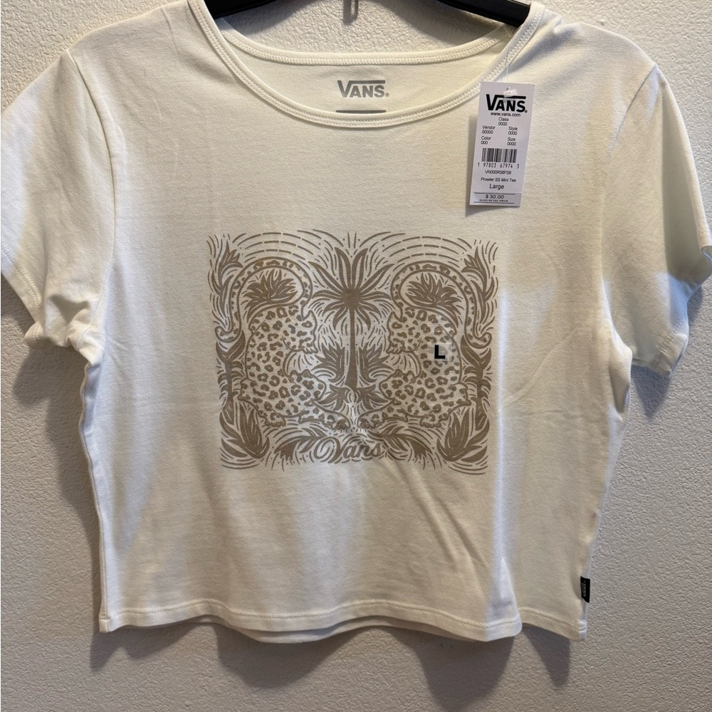 Vans White Graphic Crop Top